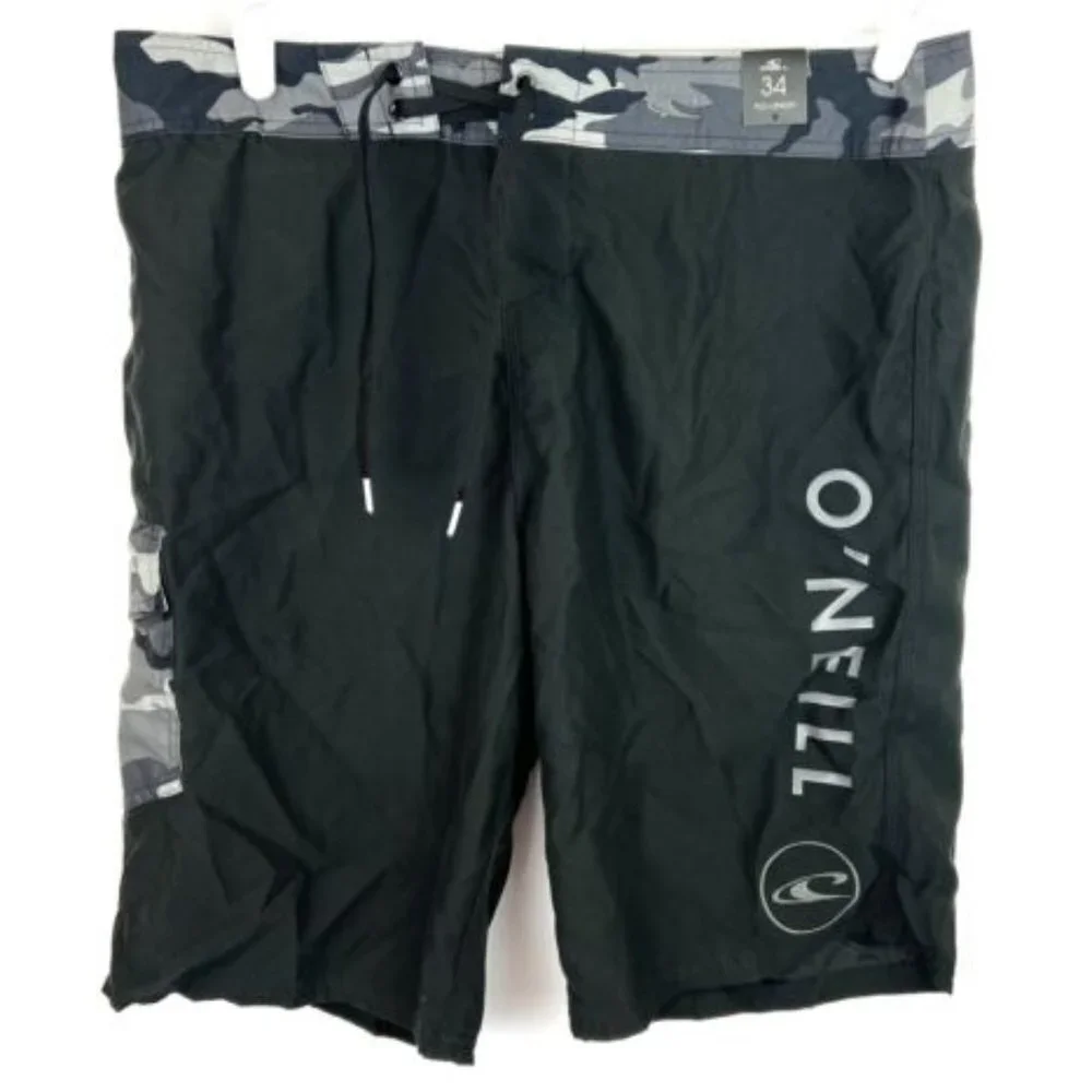 O’Neill Men’s Santa Cruz Black Camo Board Shorts Size 34